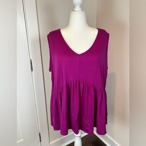 Lane Bryant Magenta Sleeveless Tank Top